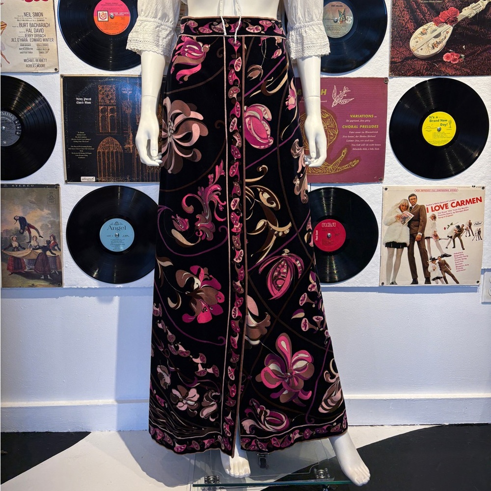 Vintage RARE 1960s Emilio Pucci for Saks Fifth Avenue Printed Maxi Skirt Size 10